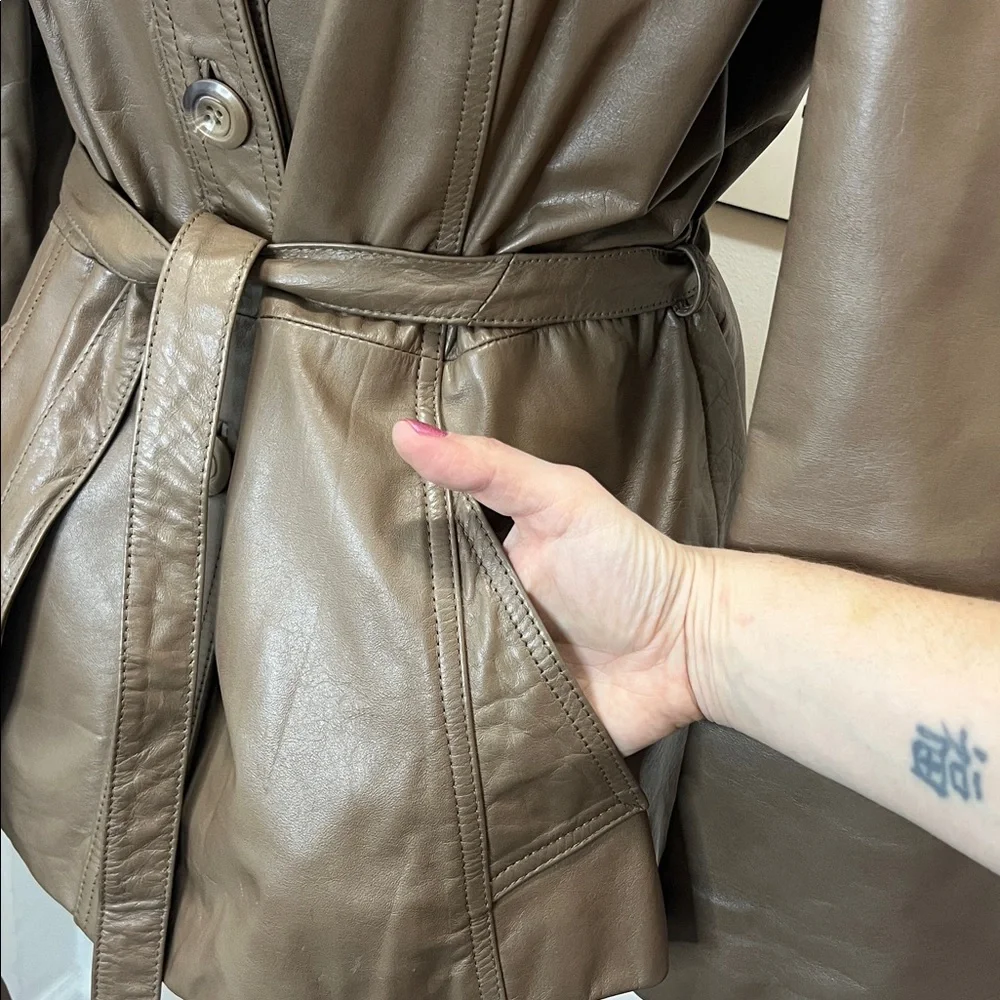 70’s Taupe Brown Genuine Wilson’s Leather Jacket - Picture 7 of 17